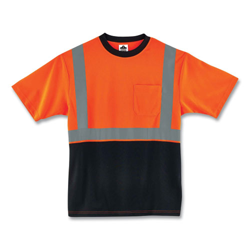 Ergodyne Glowear 8289bk Class 2 Hi-vis T-shirt With Black Bottom Small Orange