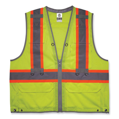 Ergodyne Glowear 8231tv Class 2 Hi-vis Tool Tethering Safety Vest Polyester Large/x-large Lime