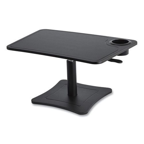 Victor High Rise Height Adj Laptop Stand W/storage Cup 23.75x15.25x12 To 15.75 Black 20 Lb Wt Cap