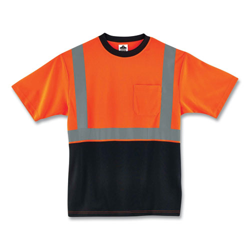 Ergodyne Glowear 8289bk Class 2 Hi-vis T-shirt With Black Bottom 4x-large Orange