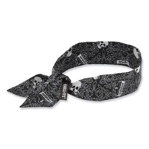 Ergodyne Chill-its 6700 Cooling Bandana Polymer Tie Headband One Size Fits Most Skulls