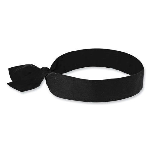 Ergodyne Chill-its 6700 Cooling Bandana Polymer Tie Headband One Size Fits Most Black