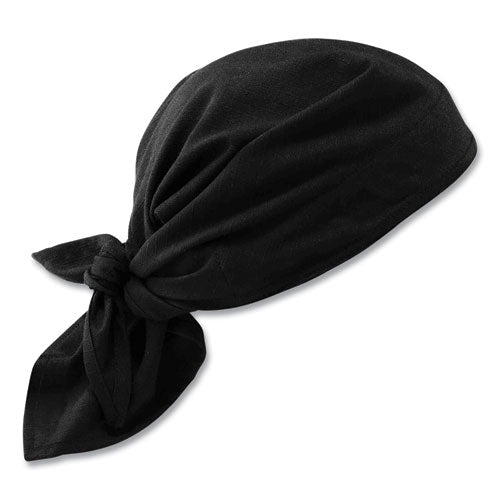 Ergodyne Chill-its 6710 Cooling Embedded Polymers Tie Bandana Triangle Hat One Size Fits Most Black