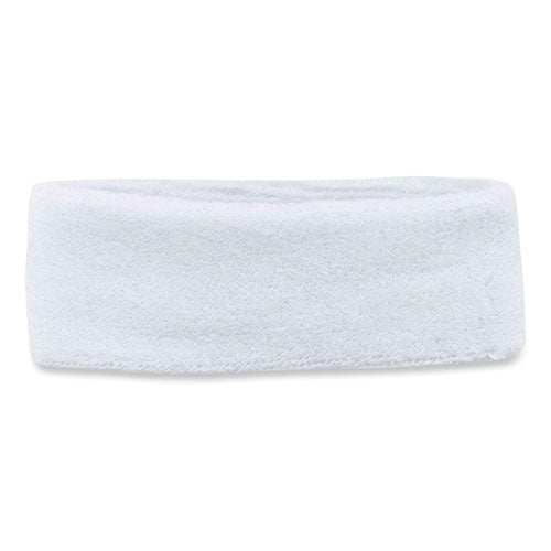 Ergodyne Chill-its 6550 Head Terry Cloth Sweatband Cotton Terry One Size Fits Most White