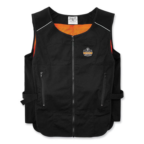 Ergodyne Chill-its 6260 Lightweight Phase Change Cooling Vest W/ Packs Cotton/polyester Large/xl Black