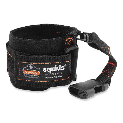 Ergodyne Squids 3116 Pull-on Wrist Lanyard With Buckle 3 Lb Max Working Capacity 7.5" Long Black