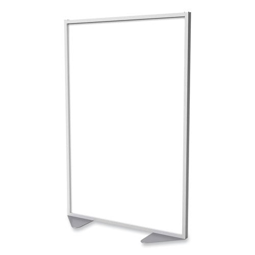 Ghent Floor Partition With Aluminum Frame 48.06x2.04x71.86 White