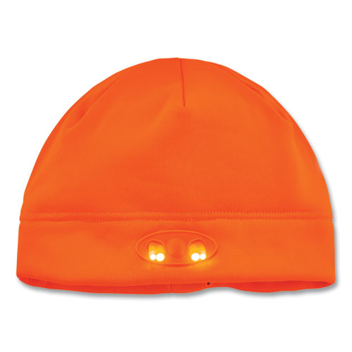 Ergodyne N-ferno 6804 Skull Cap Winter Hat With Led Lights One Size Fits Most Orange