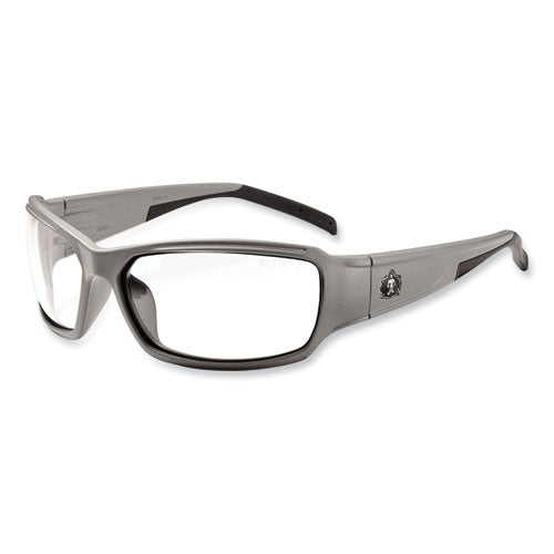 Ergodyne Skullerz Thor Safety Glasses Matte Gray Nylon Impact Frame Clear Polycarbonate Lens