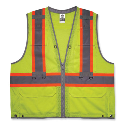 Ergodyne Glowear 8231tvk Class 2 Hi-vis Tool Tethering Safety Vest Kit Polyester 2x-large/3x-large Lime