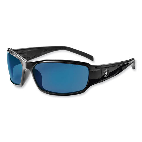 Ergodyne Skullerz Thor Safety Glasses Black Nylon Impact Frame Blue Mirror Polycarbonate Lens