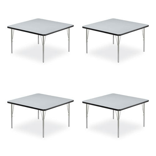 Correll Adjustable Activity Tables Square 48"x48"x19" To 29" Gray Top Silver Legs 4/pallet