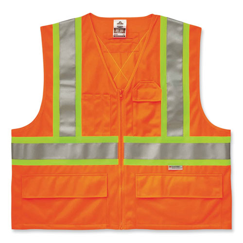 Ergodyne Glowear 8235zx Class 2 Two-tone X-back Vest Polyester Small/medium Orange