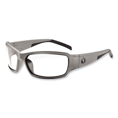 Ergodyne Skullerz Thor Safety Glasses Matte Gray Nylon Impact Frame Anti-fog Clear Polycarbonate Lens