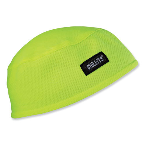 Ergodyne Chill-its 6630 High-performance Terry Cloth Skull Cap Polyester One Size Fits Most Lime