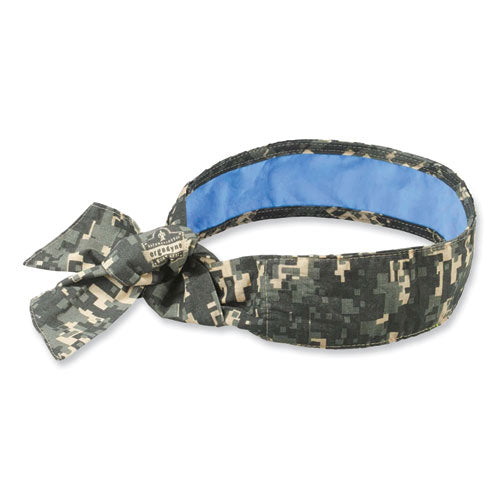 Ergodyne Chill-its 6700ct Cooling Bandana Pva Tie Headband One Size Fits Most Camo