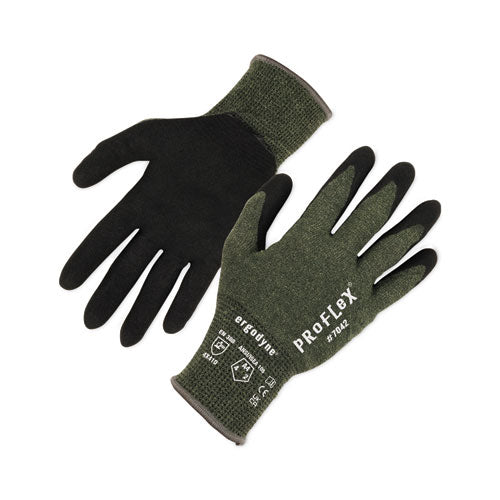 Ergodyne Proflex 7042 Ansi A4 Nitrile-coated Cr Gloves Green Large Pair