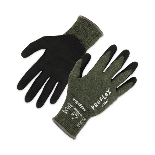 Ergodyne Proflex 7042 Ansi A4 Nitrile-coated Cr Gloves Green Small 12 Pairs/pack