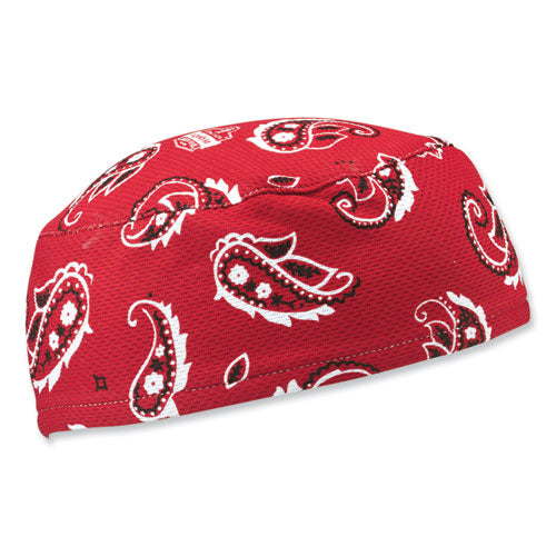 Ergodyne Chill-its 6630 High-performance Terry Cloth Skull Cap Polyester One Size Fits Most Red Western