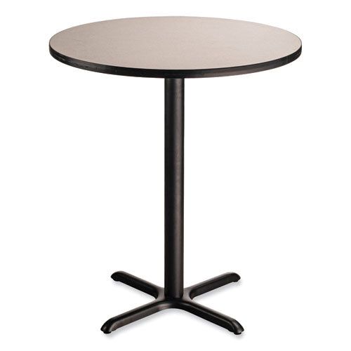 NPS Cafe Table 36" Diameterx42h Round Top/x-base Gray Nebula Top Black Base