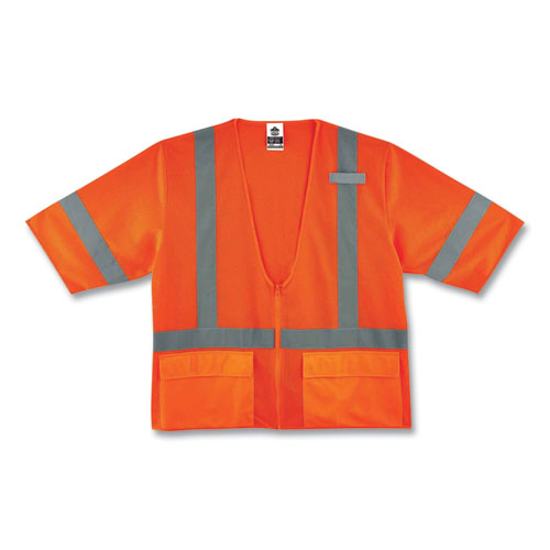 Ergodyne Glowear 8320z Class 3 Standard Zipper Vest Polyester Largel/x-large Orange