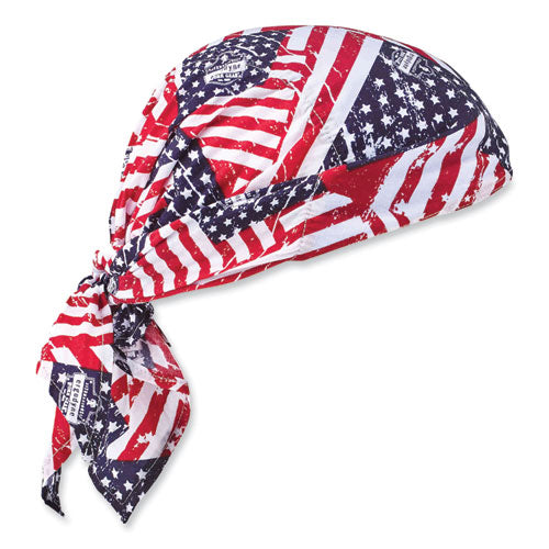 Ergodyne Chill-its 6710ct Cooling Pva Tie Bandana Triangle Hat One Size Fits Most Stars And Stripes