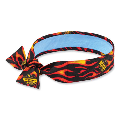 Ergodyne Chill-its 6700ct Cooling Bandana Pva Tie Headband One Size Fits Most Flames