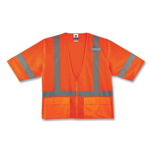 Ergodyne Glowear 8320z Class 3 Standard Zipper Vest Polyester 4x-large/5x-large Orange