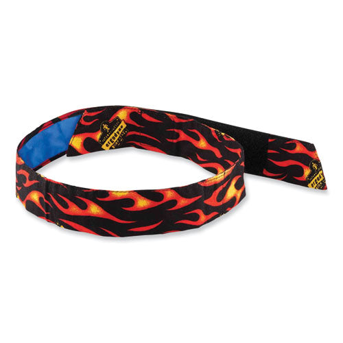 Ergodyne Chill-its 6705ct Cooling Pva Hook And Loop Bandana Headband One Size Fits Most Flames