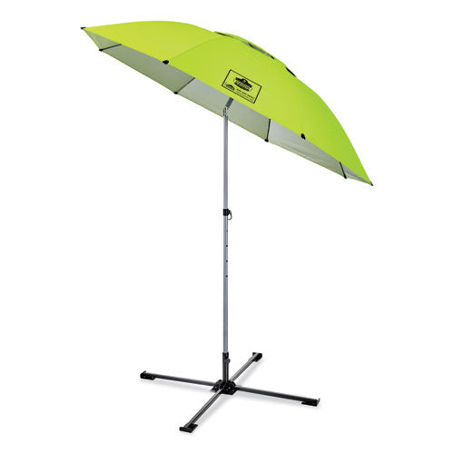 Ergodyne Shax 6199 Lightweight Work Umbrella Stand Kit 7.5 Ft Diax92" Tall Polyester/steel Lime