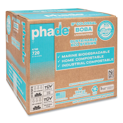 Phade™ Marine Biodegradable Straws Boba Straws 9" Ocean Blue 720/Case