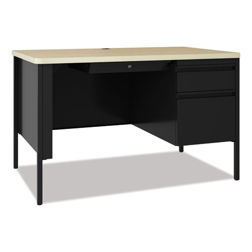 Hirsh Industries Teachers Pedestal Desks One Right-hand Pedestal: Box/file Drawers 48"x30"x29.5" Maple/black