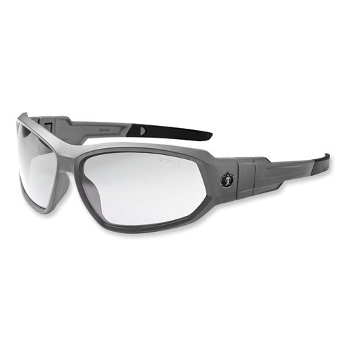 Ergodyne Skullerz Loki Safety Glasses/goggles Matte Gray Nylon Impact Frame Clear Polycarbonate Lens