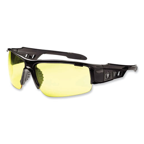 Ergodyne Skullerz Dagr Safety Glasses Black Nylon Impact Frame Yellow Polycarbonate Lens