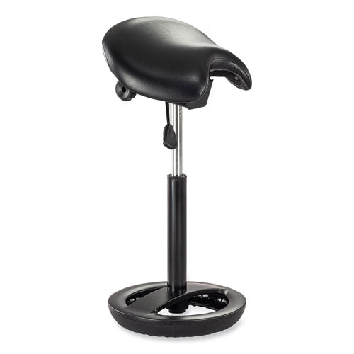 Safco Twixt Extended-height Saddle Seat Stool Backless Supports 300lb 22.9" To 32.7" High Black Seat