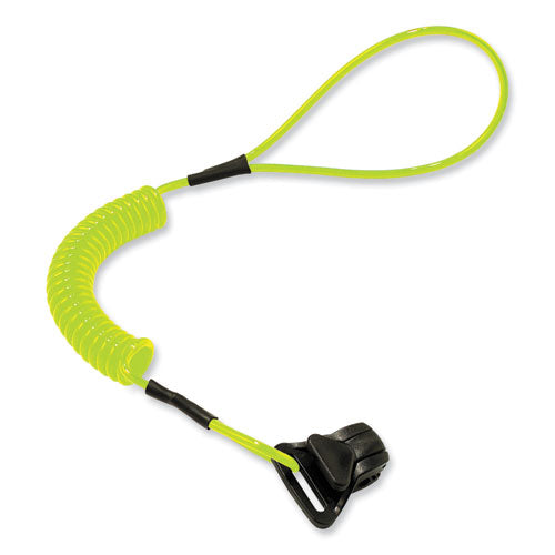 Ergodyne Squids 3158 Coiled Lanyard With Clamp 2 Lb Max Working Capacity 12" To 48" Long Lime