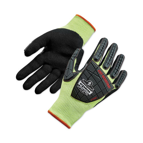 Ergodyne Proflex 7141 Ansi A4 Dir Nitrile-coated Cr Gloves Lime 2x-large 72 Pairs/pack