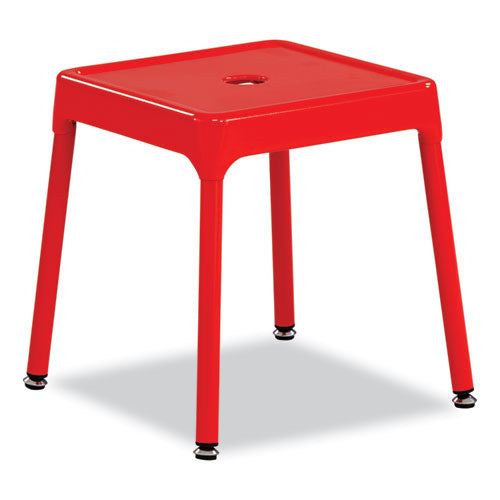 Safco Steel Guest Stool Backless Supports Up To 275 Lb 15" To 15.5" Seat Height Red Seat/base