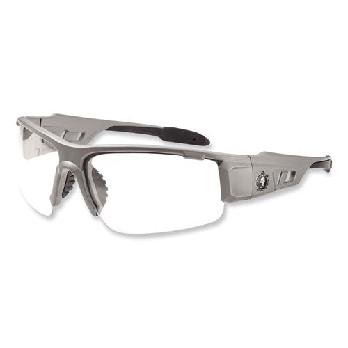 Ergodyne Skullerz Dagr Safety Glasses Matte Gray Nylon Impact Frame Anti-fog Clear Polycarbonate Lens