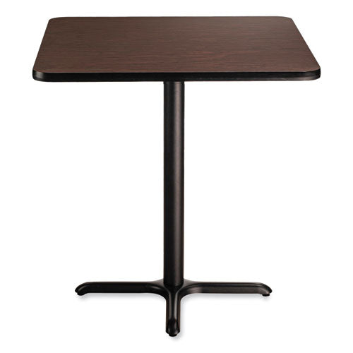 NPS Cafe Table 36wx36dx36h Square Top/x-base Mahogany Top Black Base