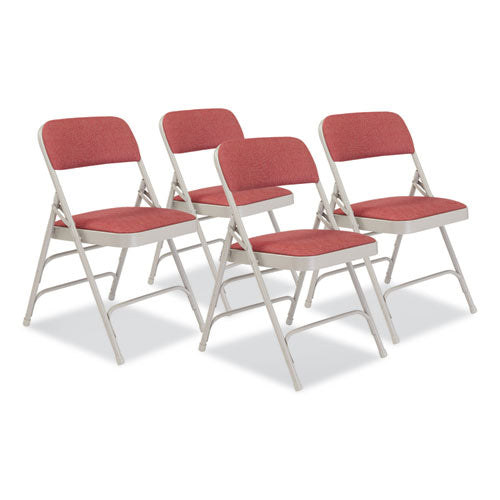 NPS 2300 Series Fabric Upholstered Tri-brace Folding Chairsupports 500lbcabernet Seat/backgray Base4/ctships In 1-3 Bus Days