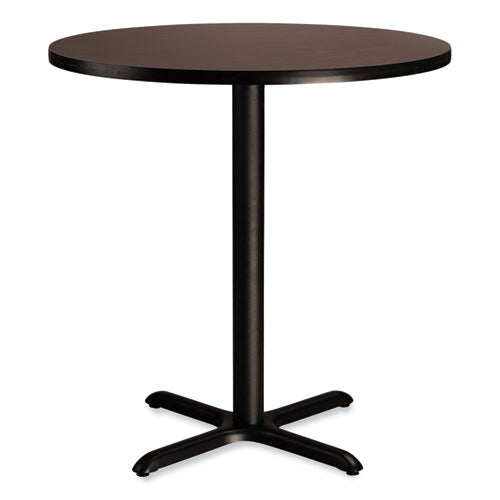 NPS Cafe Table 36" Diameterx36h Round Top/x-base Mahogany Top Black Base