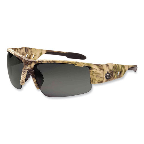 Ergodyne Skullerz Dagr Safety Glasses Kryptek Highlander Nylon Impact Frame Smoke Polycarbonate Lens