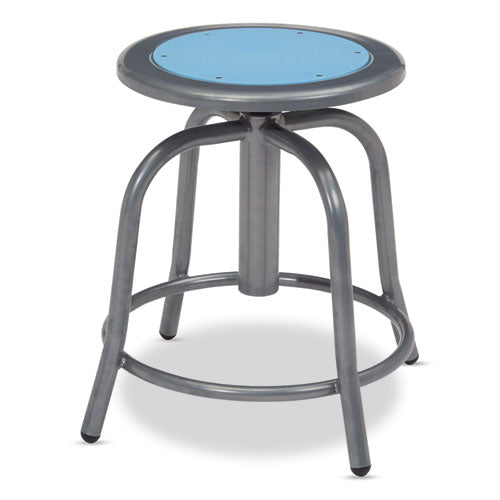 NPS 6800 Series Height Adj Metal Seat Stool Supports 300 Lb 18"-24" Seat Ht Blueberry Seat Gray Base Ships In 1-3 Bus Days