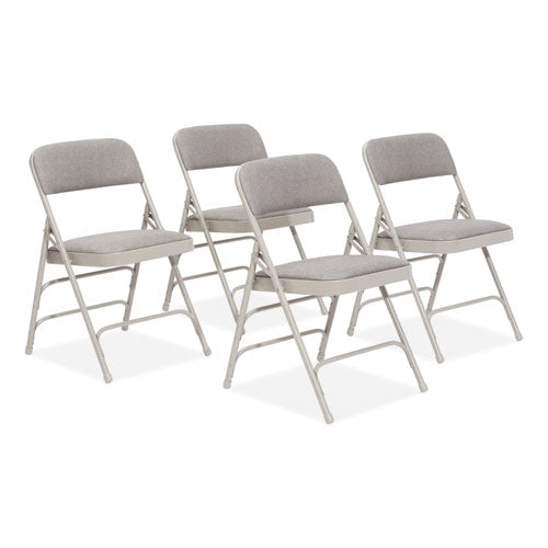 NPS 2300 Series Fabric Triple Brace Double Hinge Premium Folding Chair Supports 500 Lb Greystone 4/ct Ships In 1-3 Bus Days