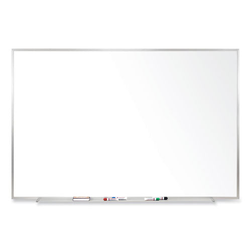 Ghent Magnetic Porcelain Whiteboard With Satin Aluminum Frame 72.5x48.5 White Surface