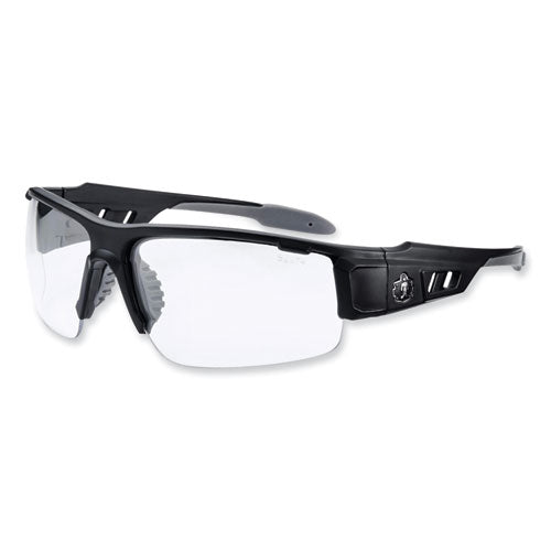 Ergodyne Skullerz Dagr Safety Glasses Matte Black Nylon Impact Frame Clear Polycarbonate Lens