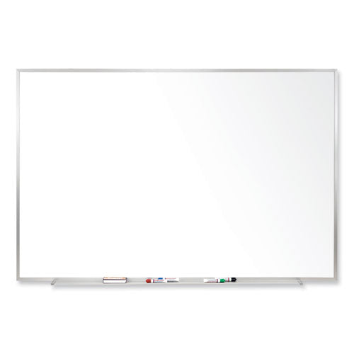 Ghent Magnetic Porcelain Whiteboard With Satin Aluminum Frame 120.5x48.5 White Surface