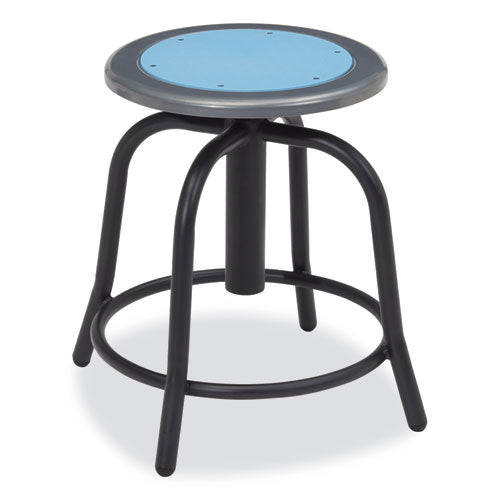 NPS 6800 Series Height Adj Metal Seat Stool Supports 300 Lb 18" To 24" Seat Ht Blueberry Seat/black Baseships In 1-3 Bus Days