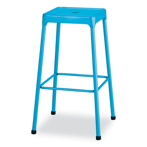 Safco Steel Bar Stool Backless Supports Up To 275 Lb 29" Seat Height Babyblue Seat Babyblue Base